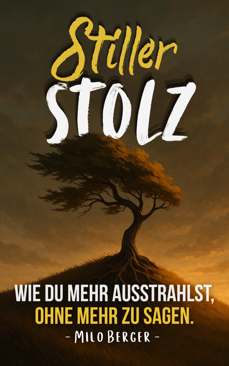 Coverbild „Stiller Stolz“ von Milo Berger – ein essayistisches Buch über innere Haltung, stille Präsenz und unaufdringliche Stärke.